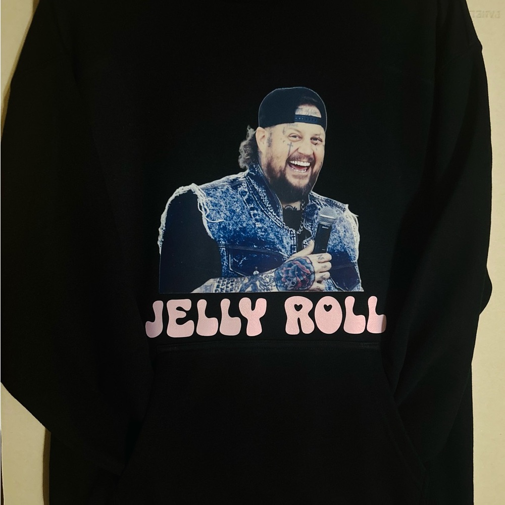 Black Hoodie with Jelly Roll Graphic